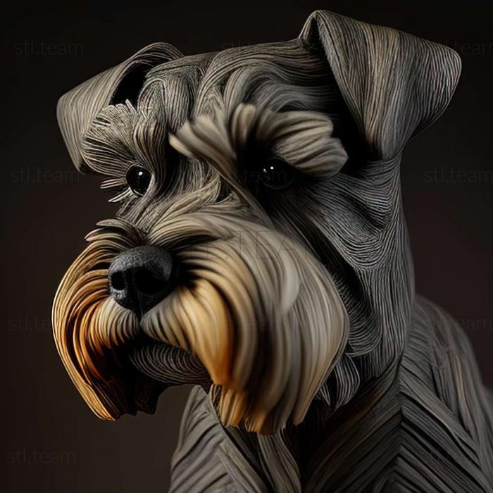 3D model Zwergschnauzer dog (STL)